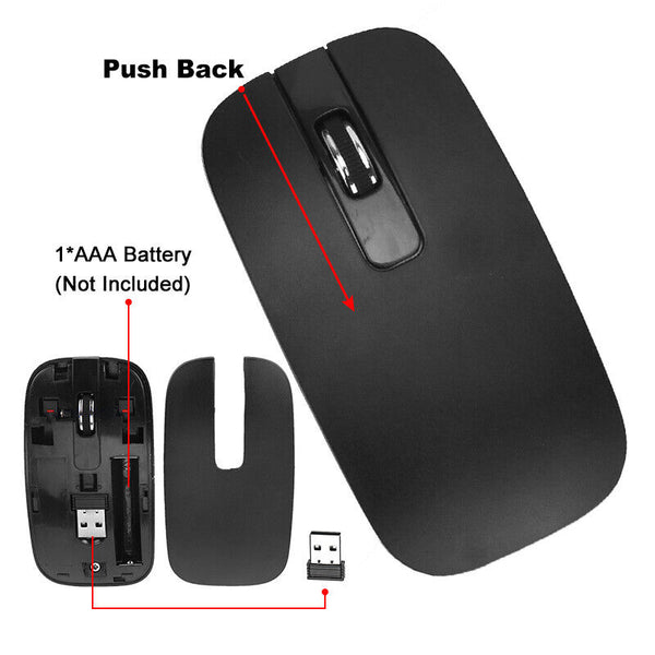 Slim Wireless Keyboard and Mouse Combo USB Set For PC Laptop Desketop Tablet - Lets Party