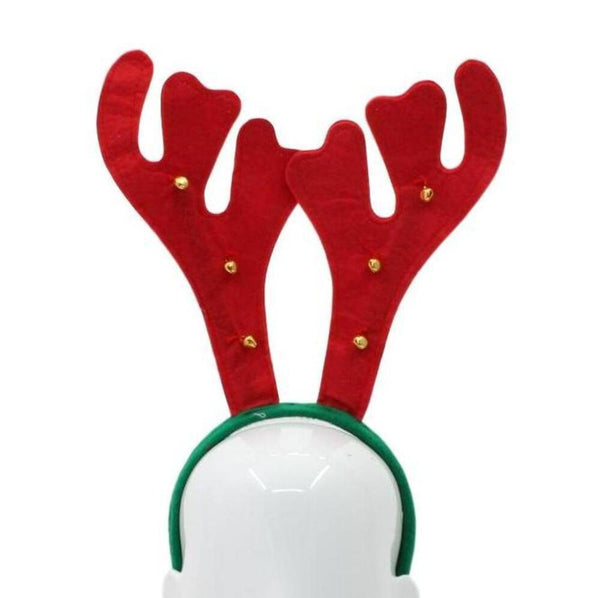 Christmas headband style: Antlers with Bells (Red), novelty party headband