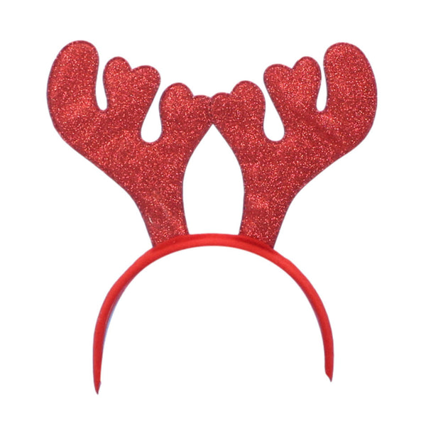 Christmas headband style: Glitter Antler Red, novelty party headband