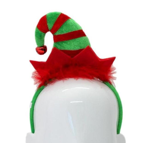 Christmas headband style: Elf Hat (Red Green), novelty party headband