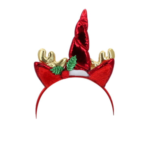 Christmas headband style: Reindeer Antlers & Ears (Red), novelty party headband