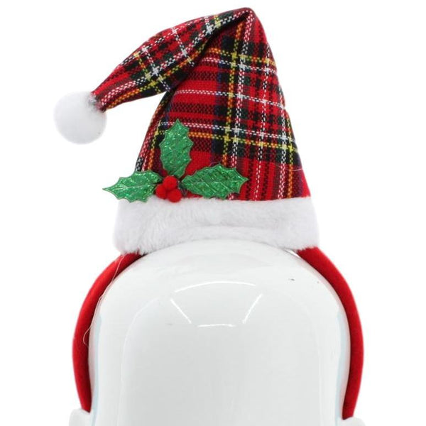 Christmas headband style: Tartan Santa Hat, novelty party headband