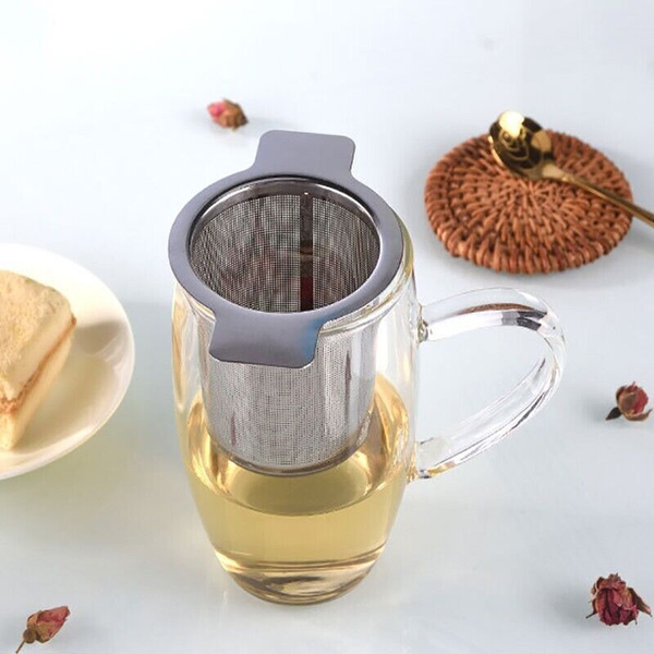 Stainless Steel Mesh Tea Infuser Metal Cup Strainer Loose Leaf Filter With Lid
