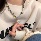 Colourful Flower Smiley Necklace Collarbone Chain Cheerful Women's Accessory