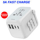 FAST 3.4 / 5A Universal Travel Adapter 3 USB &Type-C Outlet Converter Plug Power