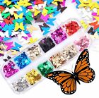 ❥ Nail Sequins Nail Art Flakes Glitter Foil Butterfly 3D Laser Holographic DIY