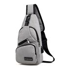 2X Mens Sling Chest Pack Shoulder Bag Sports USB Charging Port Crossbody Handbag