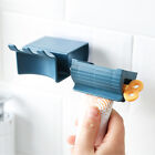 1/2x Toothpaste Dispenser Toothbrush Holder Press Roll Stand Squeezer Wall Mount