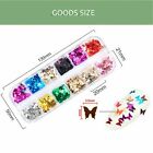 ❥ Nail Sequins Nail Art Flakes Glitter Foil Butterfly 3D Laser Holographic DIY