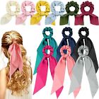 Boho Silk Bowknot Flower Elastic Hair Scarf Scrunchies Women Hair Bands Rope Tie