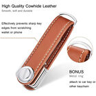 2pcs Leather Smart Keys Holder Organizer Clip Compact Folder Keychain Duration