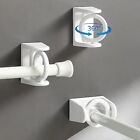 Self Adhesive Curtain Rod Bracket 4Pcs ABS Wall Bracket Hooks 360° Rotating Ring