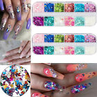 12 Grids Butterfly Shape Nail Flakes 3D Holo Laser Glitter Sequin Nail Decor New