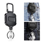 10PCS Heavy Duty Metal Retractable Carabiner Key Chain Ring Badge Steel Cord New