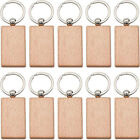 10PCS Plain Wooden Keyring Keychain Wood Key Ring Chain Gift Bag Charm Tag DIY