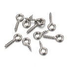 300PCS Small Tiny Mini Eye Pins Eyepins Hooks Eyelets Screw Threaded Peg 8x4mm