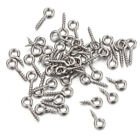 300PCS Small Tiny Mini Eye Pins Eyepins Hooks Eyelets Screw Threaded Peg 8x4mm