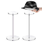 2PCS Acrylic Hat Pedestal Stand Wig Display Holder Storage Rack Caps Organizer