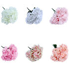 2PCS 6 Heads Hydrangea Flower Artificial Silk Flowers Stem Bouquet Wedding Party