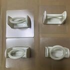 Self Adhesive Curtain Rod Bracket 4Pcs ABS Wall Bracket Hooks 360° Rotating Ring