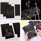 70 PCS Scratch Paper Art Rainbow Magic Scratch Off Art Crafts Set Supply Drawing