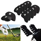 10 PCS Golf Head Cover Club Iron Putter Head Protector Neoprene Covers Set Black