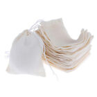 10-100Pcs Reusable 100% Cotton Mesh Filter Bags Spices Herbs Tea Soup Drawstring
