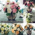 10 Heads Artificial Flowers Silk Peony Bouquet Rose Wedding Home Party Decor AU