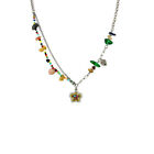 Colourful Flower Smiley Necklace Collarbone Chain Cheerful Women's Accessory