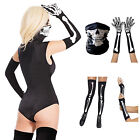 Skeleton Gloves Stockings Face Mask Skull Halloween Women Fancy Dress Costume AU