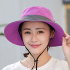 Wide Brim Sun Hat Women UV Protection Ponytail Summer Beach Visor Floppy Cap AU