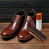 4PCS Horsehair Shoe Brush Wood Handle Leather Boots Daubers Applicators Cleaning