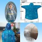 2pk Disposable Ponchos Adult Emergency Rain Coat Hiking Camping Hood Waterproof