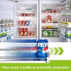 Beverage Pusher Shelf Adjustable Width Soda Can Bottle Pusher for Kitchen Fridge