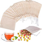 10-100Pcs Reusable 100% Cotton Mesh Filter Bags Spices Herbs Tea Soup Drawstring