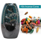 Backflow Ceramic Mountain Waterfall Smoke Incense Burner Cones Holder + 110 Cone