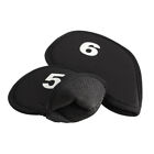10 PCS Golf Head Cover Club Iron Putter Head Protector Neoprene Covers Set Black