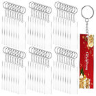 216 PCS Rectangle Acrylic Key Chain Blank Clear Keyring KeyChain Pendant DIY Kit