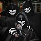Halloween Grim Reaper Costume Scary Ghost Costumes with/Glowing Eyes- Adult Kids