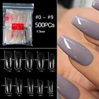 500PCS Fake French Nail Tips Clear Stiletto False Gel Pointy Art Acrylic AUS