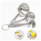 3Pcs Stainless Steel Specialist Funnel Hopper Filter Wide Mouth Canning Kitchen