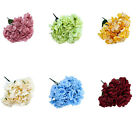 2PCS 6 Heads Hydrangea Flower Artificial Silk Flowers Stem Bouquet Wedding Party