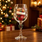 Christmas stocking decorated wine glass