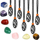 UP 10xEmpty Stone Holder Necklace Crystal Quartz Gemstone Cage Rope Cord Pendant