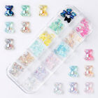 48Pcs/Box Sparkle Nail Art Rhinestones 3D Cute Bear Resin Gems Nails Manicure