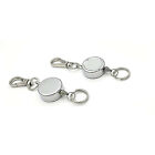 2X Retractable Stainless Steel Keyring Pull Ring Key Chain Recoil Heavy Duty AU