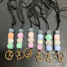 1/2x Silicone Beads Neck Strap Lanyard ID Card Badge Keyring Key Holder Necklace