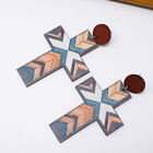 Vintage Cross Pattern Patchwork Earrings Colorful Boho Jewelry for Women Gift