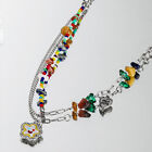 Colourful Flower Smiley Necklace Collarbone Chain Cheerful Women's Accessory