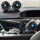 12V Auto Dashboard Cooling Air Fan 2 Speed Dual Head  Car Fan 360° Rotatable